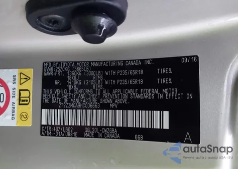 2017 Lexus Rx 350 z USA, uszkodzony, nr VIN 2T2ZZMCA9HC036663